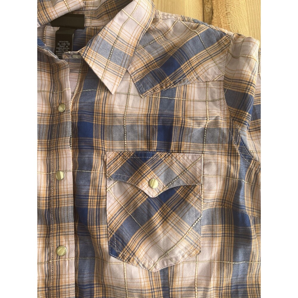 Wrangler Retro Women's Long Sleeve Western Snap Shirt Pink Purple Plaid XL - Picture 4 of 9